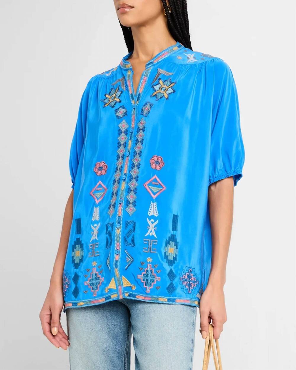 NEW JOHNNY WAS jacintia blouse in victoria blue